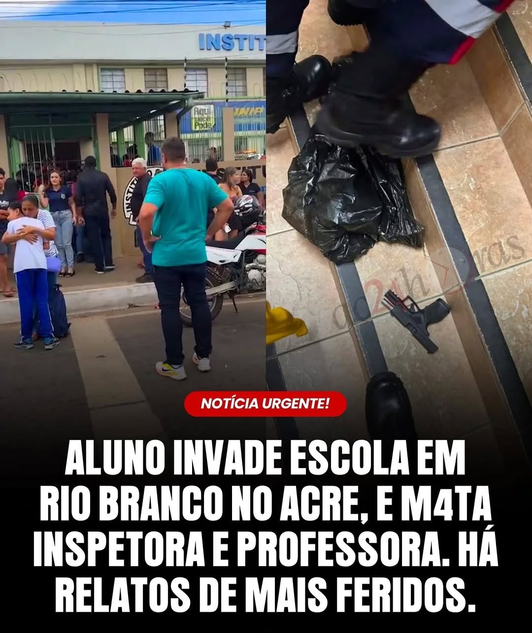 URGENTE: Aluno invade escola, mata funcionários e deixa feridos um at4que a tiros registrado na manhã desta quarta feira (6) no instituto são josé em rio branco (ac) deixou duas funcionárias m0rtas e outros ferido(