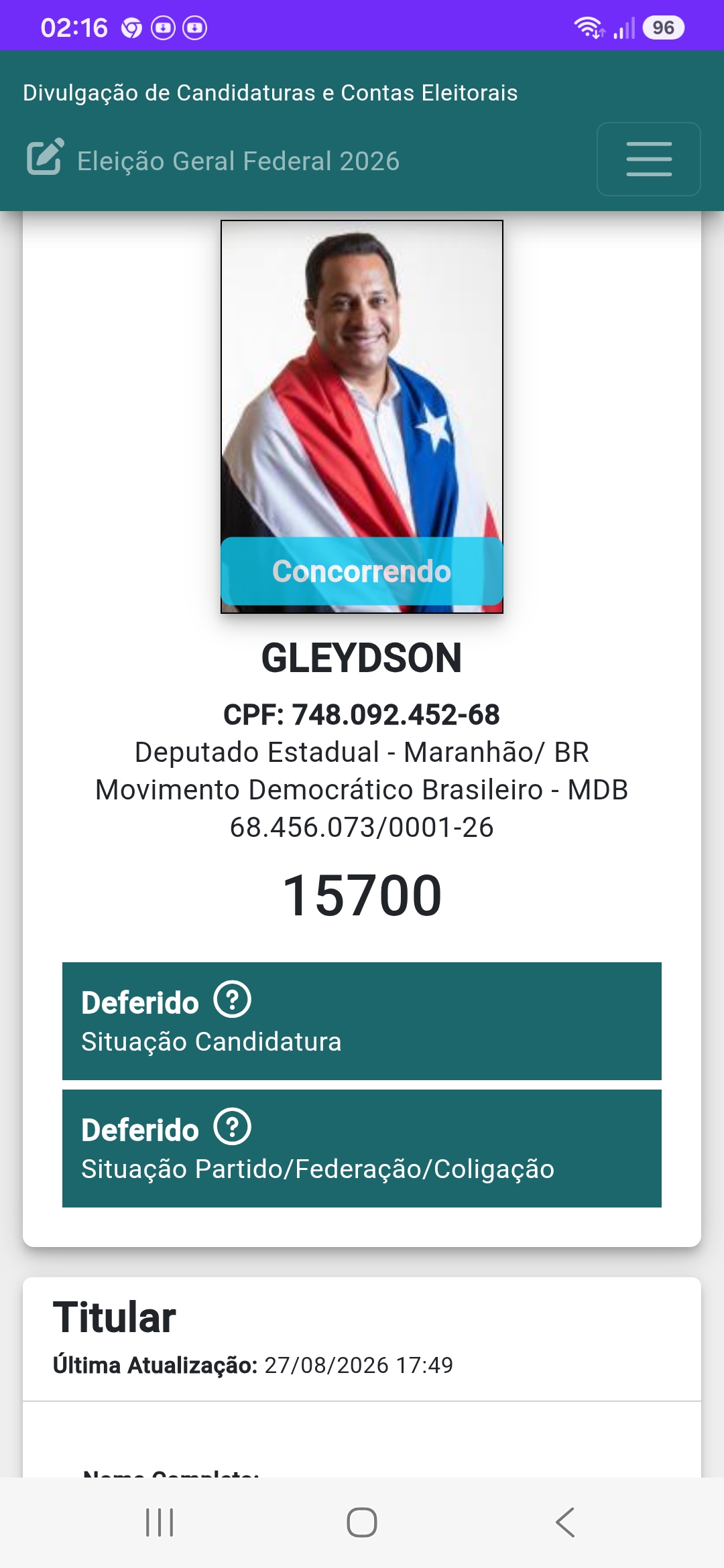 ELEIÇÕES 2026: SITUAÇÃO DE CANDIDATURAS ENTRA NO RADAR DO PORTAL DO MÃOZINHA screenshot 20260902 021616 samsung browser