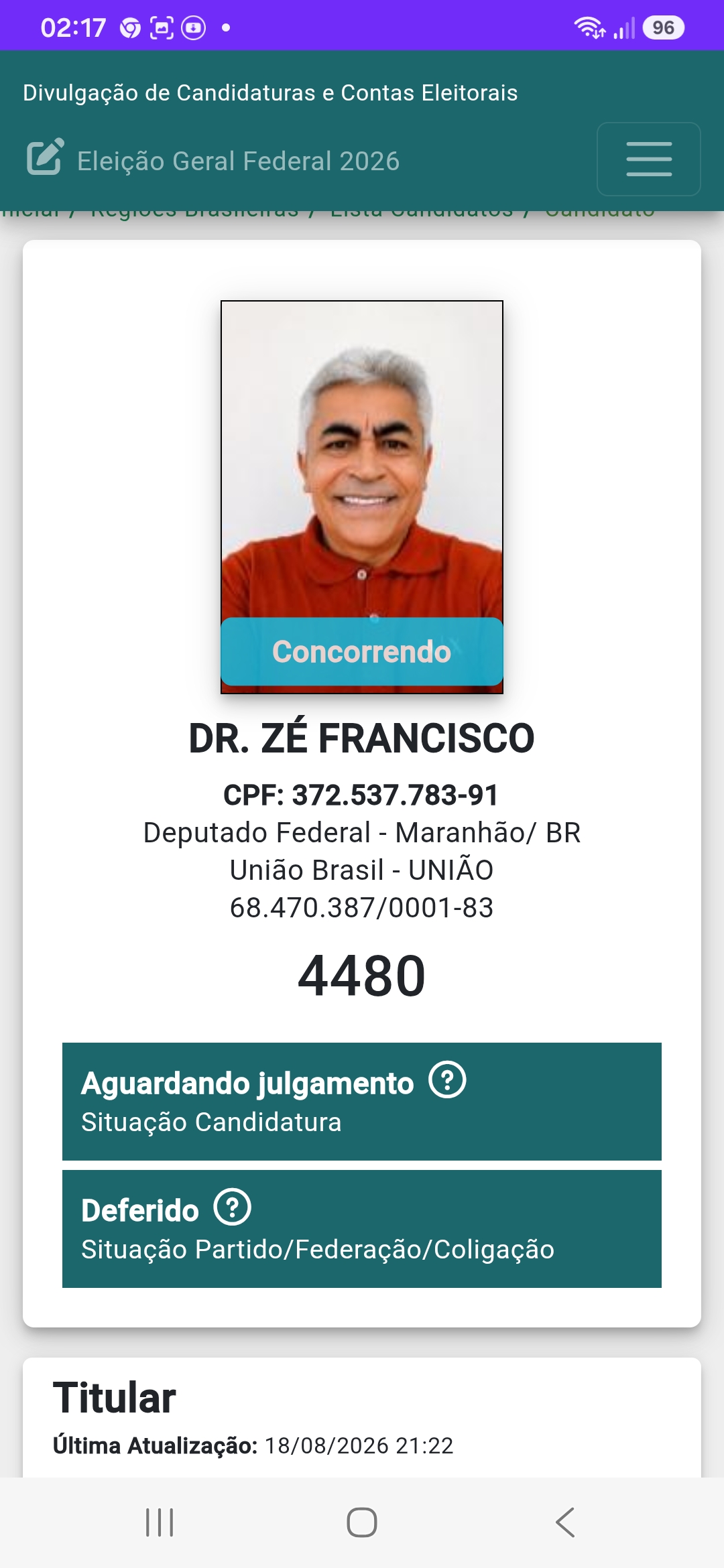 ELEIÇÕES 2026: SITUAÇÃO DE CANDIDATURAS ENTRA NO RADAR DO PORTAL DO MÃOZINHA screenshot 20260902 021746 samsung browser