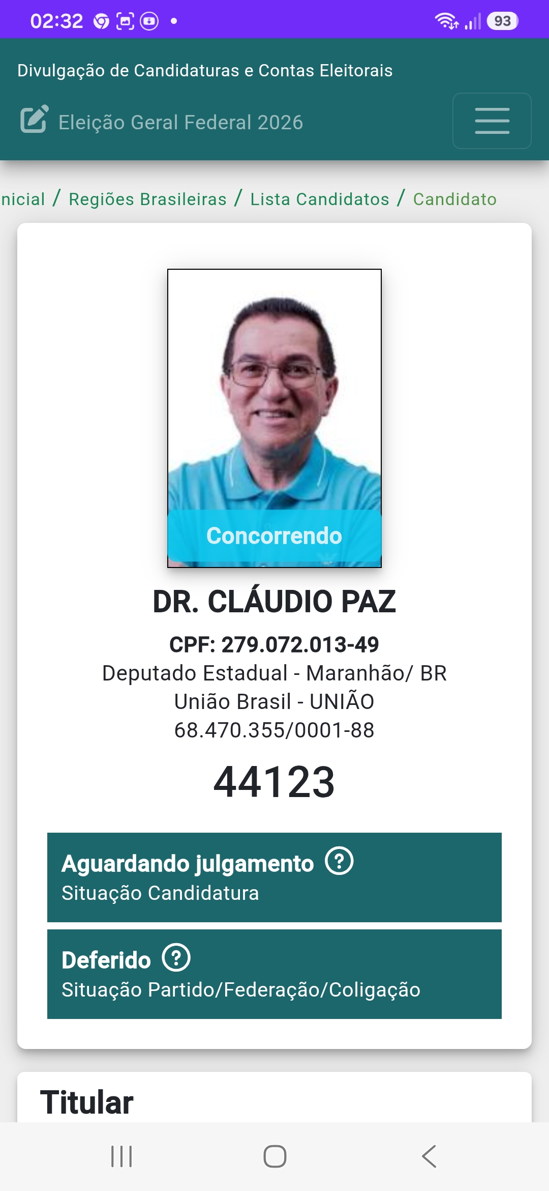 ELEIÇÕES 2026: SITUAÇÃO DE CANDIDATURAS ENTRA NO RADAR DO PORTAL DO MÃOZINHA screenshot 20260902 023225 samsung browser
